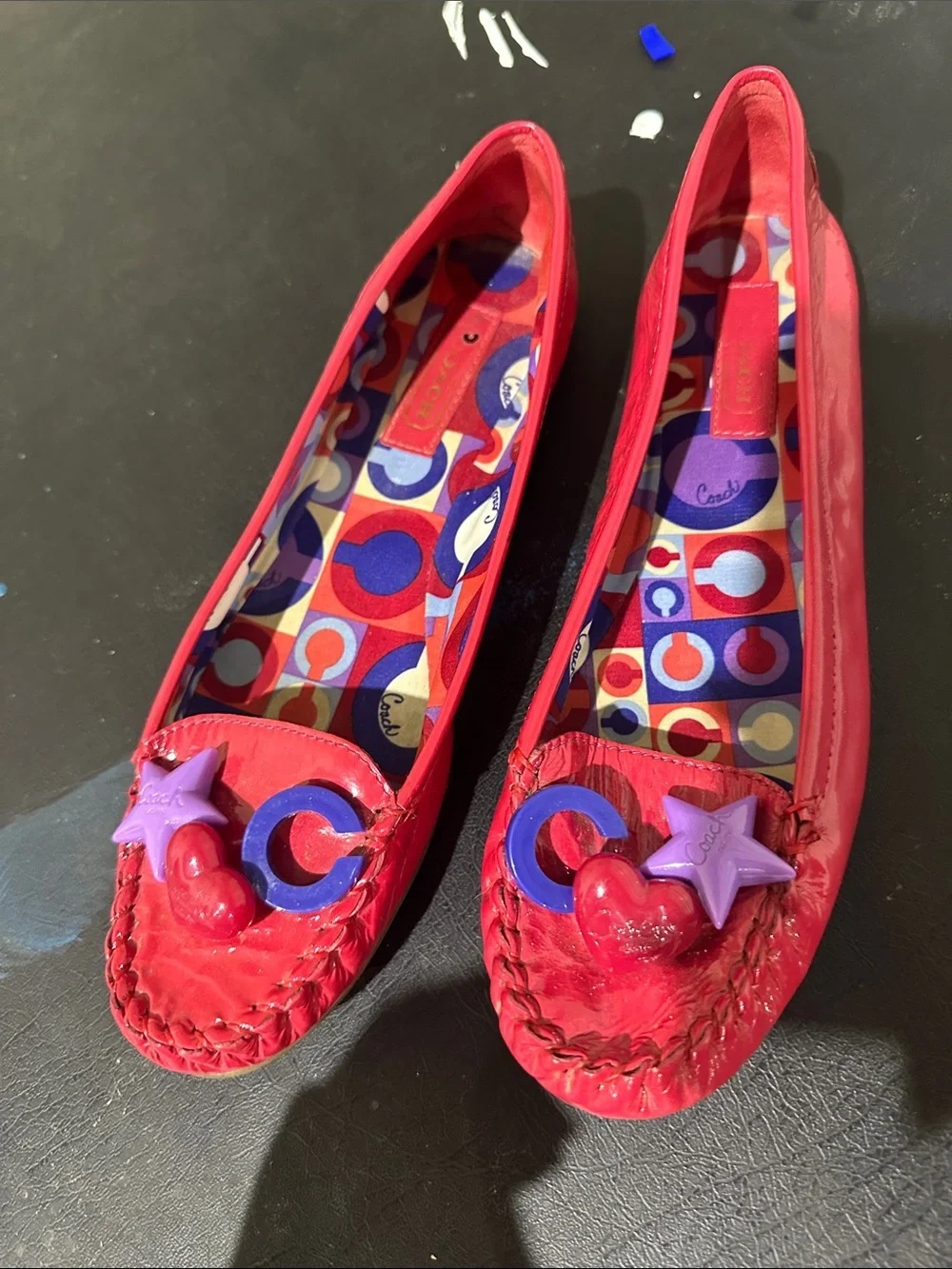 Women’s coach loafers with stars and hearts size 7 women’s